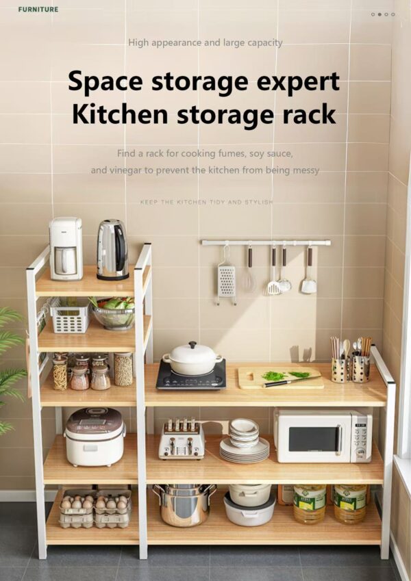 UIVJGAG Baker's Rack, Coffee Bar Stand with Charging Station, 55 Inches Tall, Storage Shelves, Pull-Out Wire Basket, Table for Microwave Kitchen.