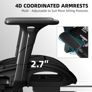 Office Chair with 3D Adjustable Lumbar Support,Ergonomic Computer Chair,Adjustable Headrest and Armrests, 400lbs Capacity,Tilt-Swivel,Premium Mesh Desk Chair for Office,Home & Gaming