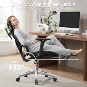 Office Chair with 3D Adjustable Lumbar Support,Ergonomic Computer Chair,Adjustable Headrest and Armrests, 400lbs Capacity,Tilt-Swivel,Premium Mesh Desk Chair for Office,Home & Gaming