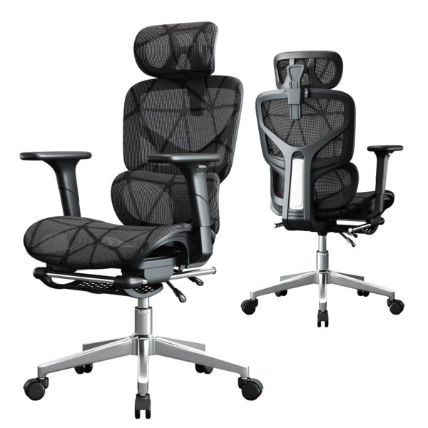 Office Chair with 3D Adjustable Lumbar Support,Ergonomic Computer Chair,Adjustable Headrest and Armrests, 400lbs Capacity,Tilt-Swivel,Premium Mesh Desk Chair for Office,Home & Gaming