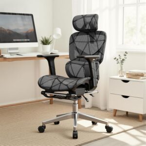 Office Chair with 3D Adjustable Lumbar Support,Ergonomic Computer Chair,Adjustable Headrest and Armrests, 400lbs Capacity,Tilt-Swivel,Premium Mesh Desk Chair for Office,Home & Gaming