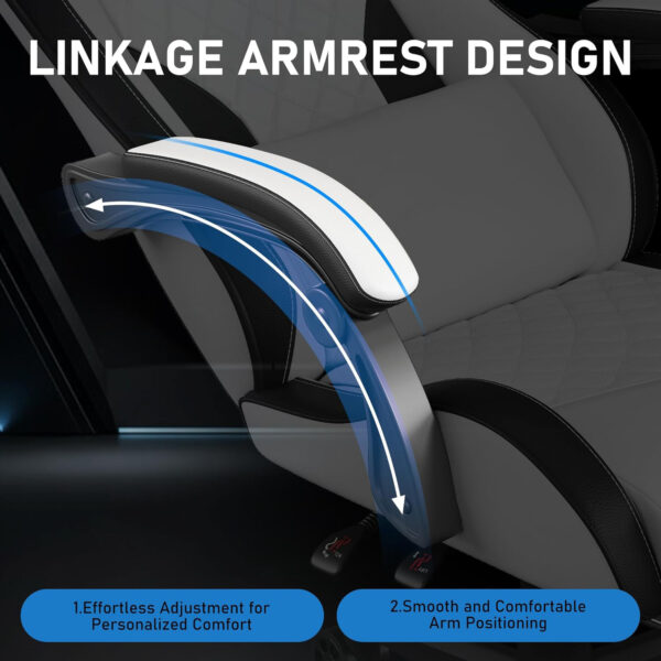 Gaming Chair,Ergonomic Computer Chairs for Adults with Footrest, PU Leather Office Chair with Adjustable Lumbar Support & Pocket Spring Cushion - Heavy Duty 400lb Capacity Gamer Chair