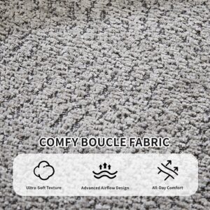 124"Oversized Boneless Couches for Living Room, Sectional Curved Sofa with 7 Pillows, L-Shape Boneless Couch with Deep Seat, High-Density Memory Foam, No Assembly Required, Chenille