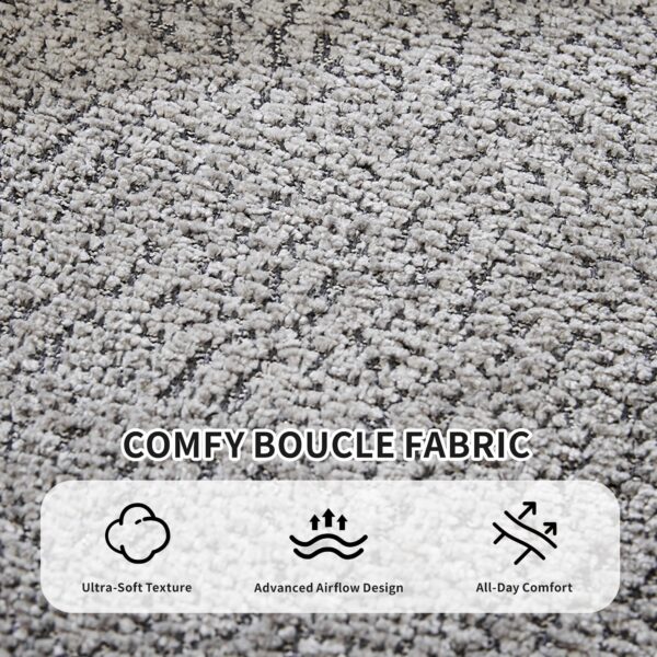 124"Oversized Boneless Couches for Living Room, Sectional Curved Sofa with 7 Pillows, L-Shape Boneless Couch with Deep Seat, High-Density Memory Foam, No Assembly Required, Chenille