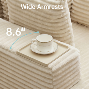 43"W Chaise Lounge Sofa Chair Indoor, Small Boneless Couches for Small Spaces, Fluffy Comfy Cloud Sofa in a Box, Compression Foam Sleeper Sofa for Living Room&Apartment, Plush Corduroy