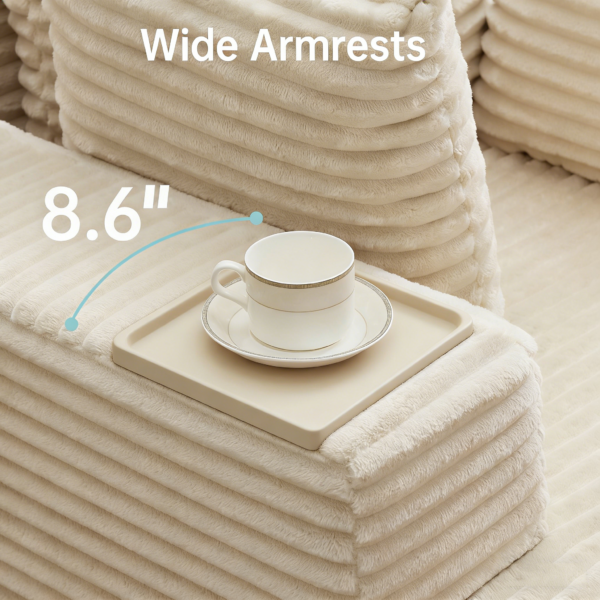 43"W Chaise Lounge Sofa Chair Indoor, Small Boneless Couches for Small Spaces, Fluffy Comfy Cloud Sofa in a Box, Compression Foam Sleeper Sofa for Living Room&Apartment, Plush Corduroy