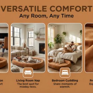 Love's cabin Round Donut Cat and Dog Cushion Bed,  Bed for Cats or Small Dogs, Anti-Slip & Water-Resistant Bottom, Super Soft Durable Fabric Pet Beds, Washable Luxury Cat & Dog Bed Gray